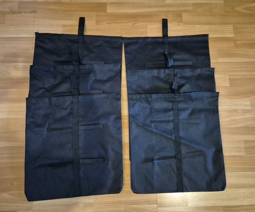 Six heavy duty black sandbags - six,
