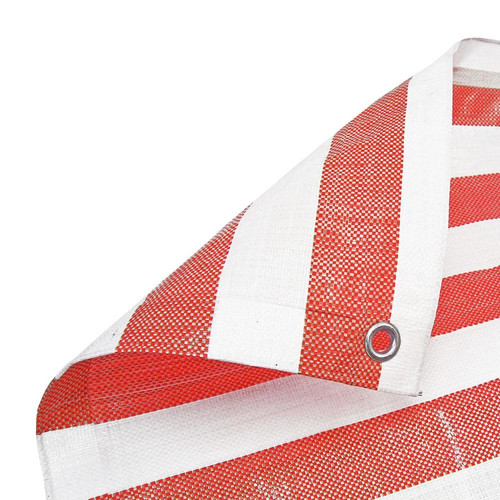 Red white striped market stall - white,