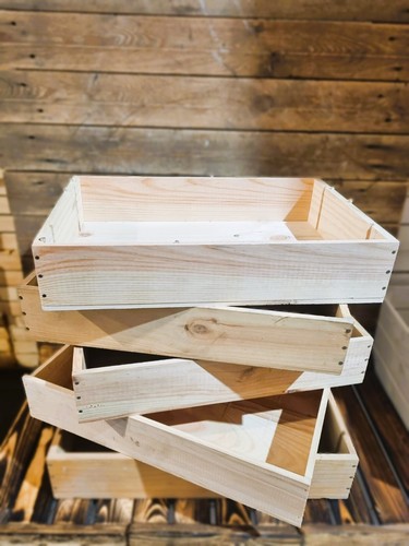 Wooden box crate shallow - box,