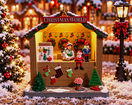 Lemax christmas world booth - world,