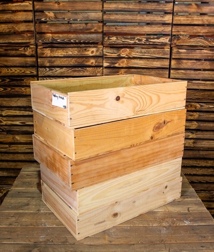 Wooden box crate shallow - box,